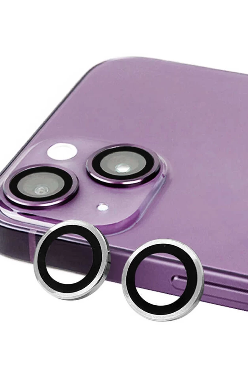 Apple iPhone 14 Plus Uyumlu Raze Metal Kamera Lens - Gümüş