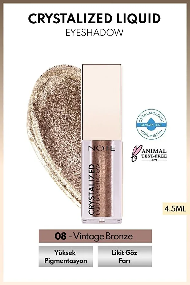 Kristal Işıltılı Likit Göz Farı - 08 Vintage Bronze