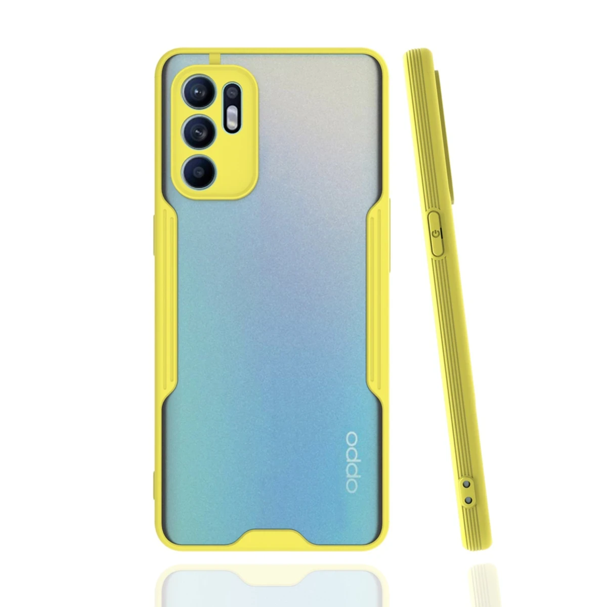 Oppo Reno 6 Kılıf Platin Silikon - Sarı