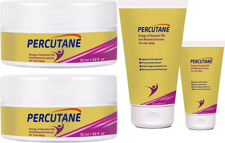 Percutane Tüp + Kavanoz Vücut Masaj Krem Seti 50ML 2şerli: Kapsikum Meyvesi Oleoresini Arnika Montana Çiçeği Articum Lappa (Dulavratotu) Kökü