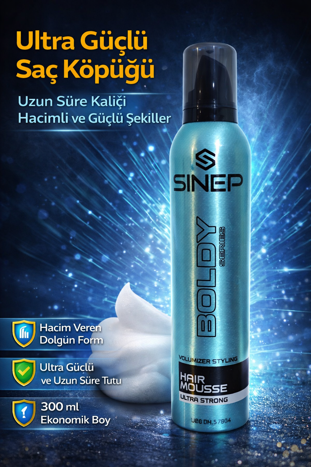 Ultra Güçlü Saç Köpüğü 300 ml Volüm Artırıcı Uzun Süre Kalıcı Hair Mousse