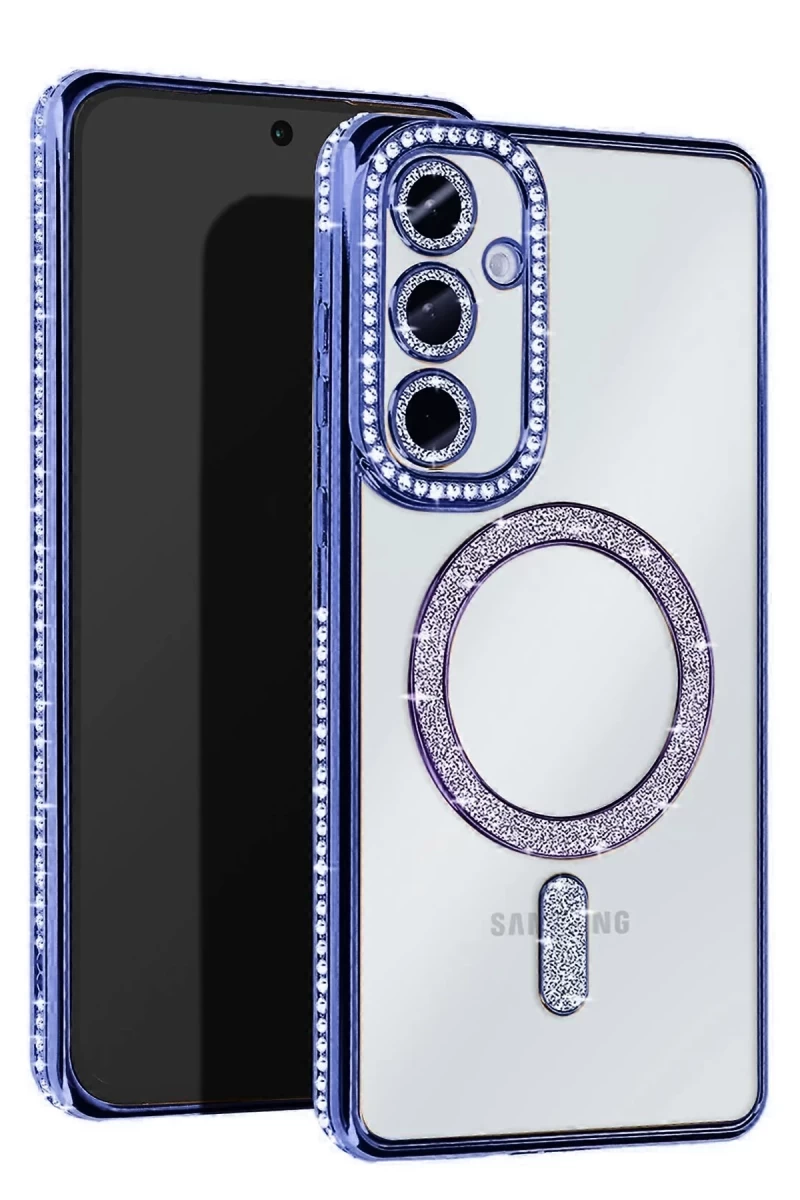 Samsung Galaxy S25 Uyumlu Edge Joke Simli Magneticsafe Kılıf - Mavi