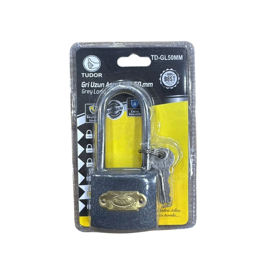 Uzun Gri 50 mm Blisterli Kilit