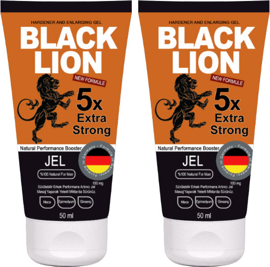 Black Lion 2 Adet Erkeklere Maçalı Ginsengli Epimediyumlu Pe.nis Masaj Kremi 50 ml
