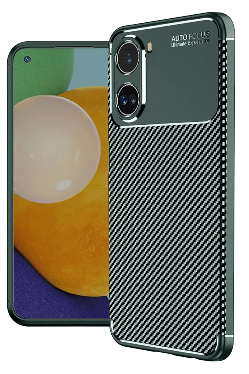 Xiaomi Poco X7 Pro Uyumlu Kılıf Auto Focus Karbon Kapak - Koyu Yeşil