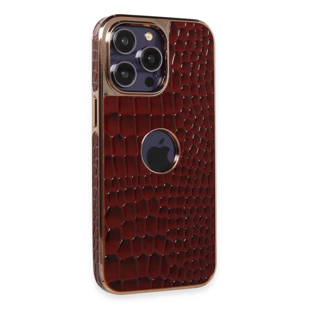 Apple iPhone 14 Pro Uyumlu Kılıf Snake Kapak - Bordo