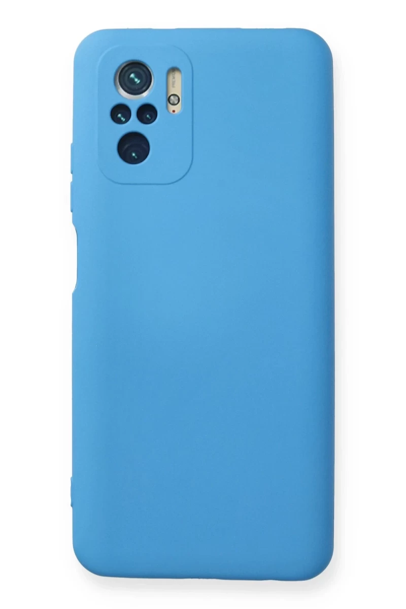 Xiaomi Redmi Note 10 Uyumlu Kılıf Nano içi Kadife Silikon - Mavi