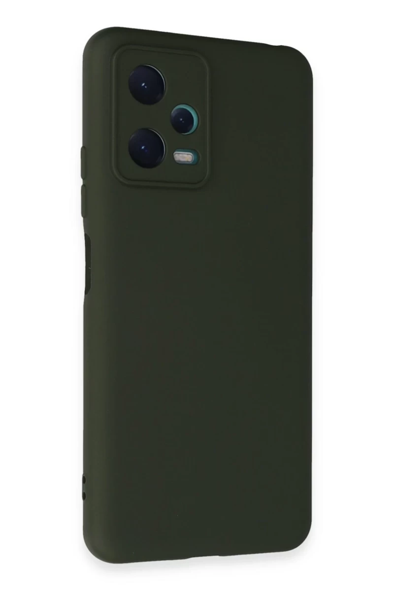 Xiaomi Redmi Note 12 5G Uyumlu Kılıf Nano içi Kadife Silikon - Koyu Yeşil