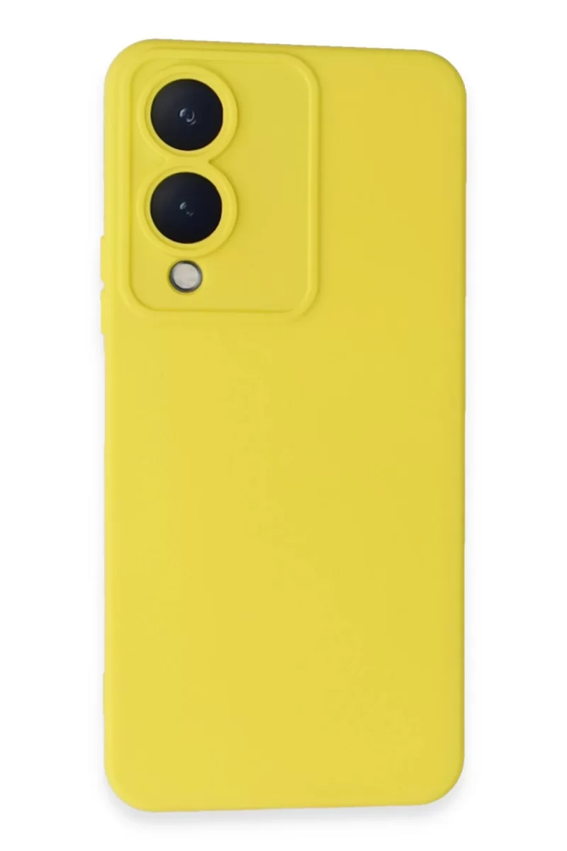 Vivo Y17S Uyumlu Kılıf Nano içi Kadife Silikon - Sarı