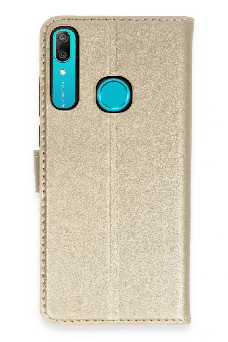 Huawei Y6 Prime Uyumlu Kılıf Trend S Plus Kapaklı Kılıf - Gold