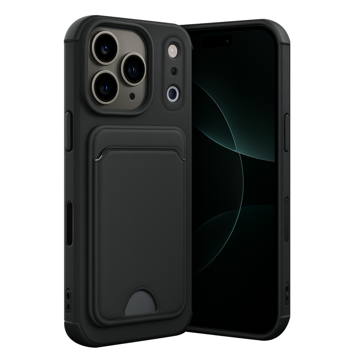 iPhone 17 Pro Max Kelvin Kartvizitli Silikon - Siyah