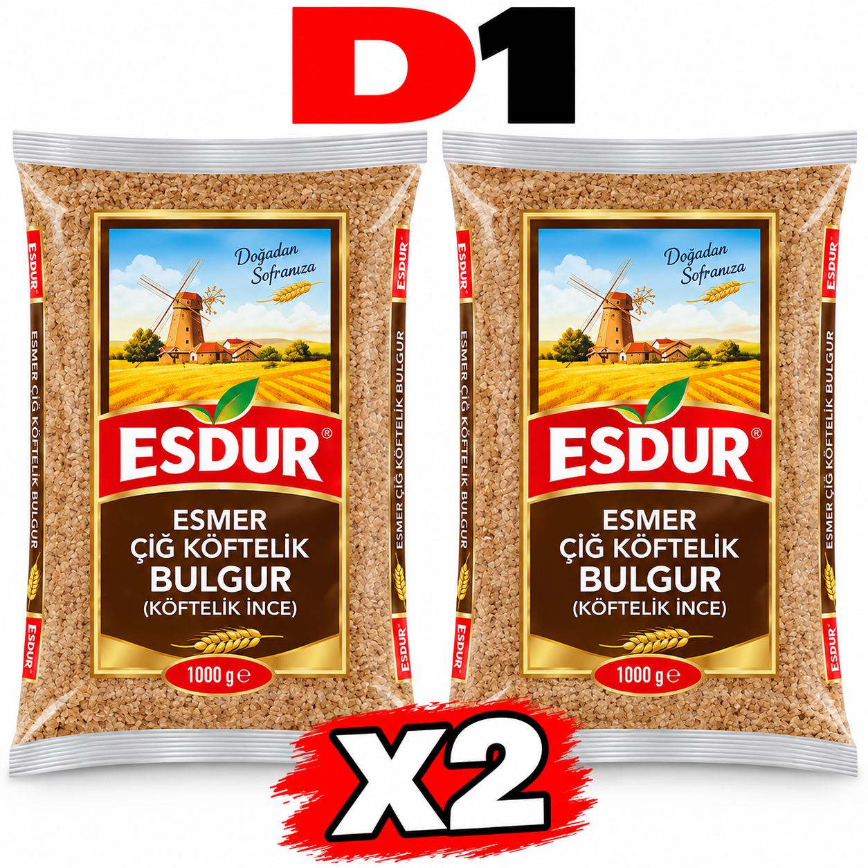ESDUR ÇİĞ KÖFTELİK ESMER BULGUR 1KĞ (2 Adet)