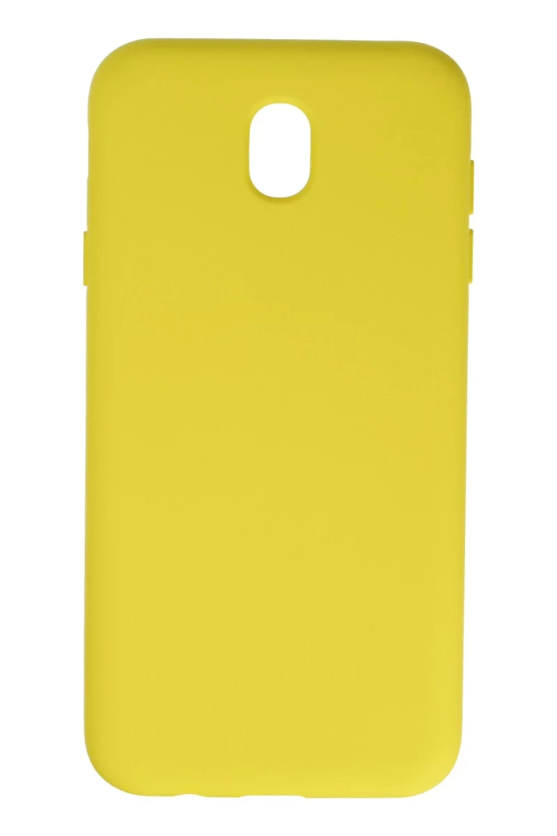 Samsung Galaxy J7 Pro / J730 Kılıf Nano içi Kadife Silikon - Sarı
