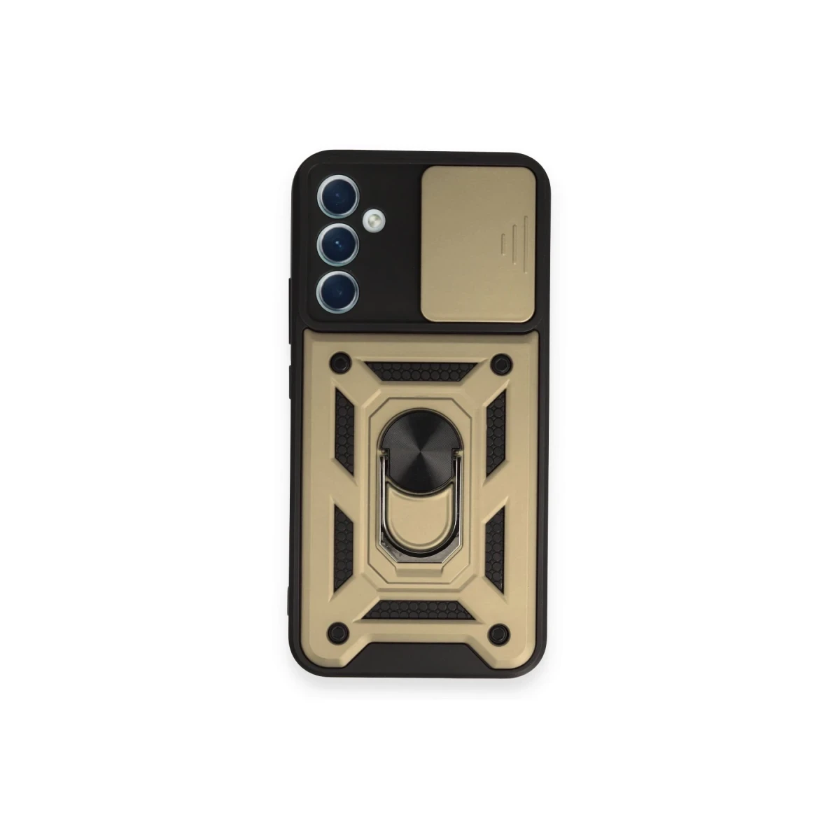Samsung Galaxy A54 5G Kılıf Pars Lens Yüzüklü Silikon - Gold