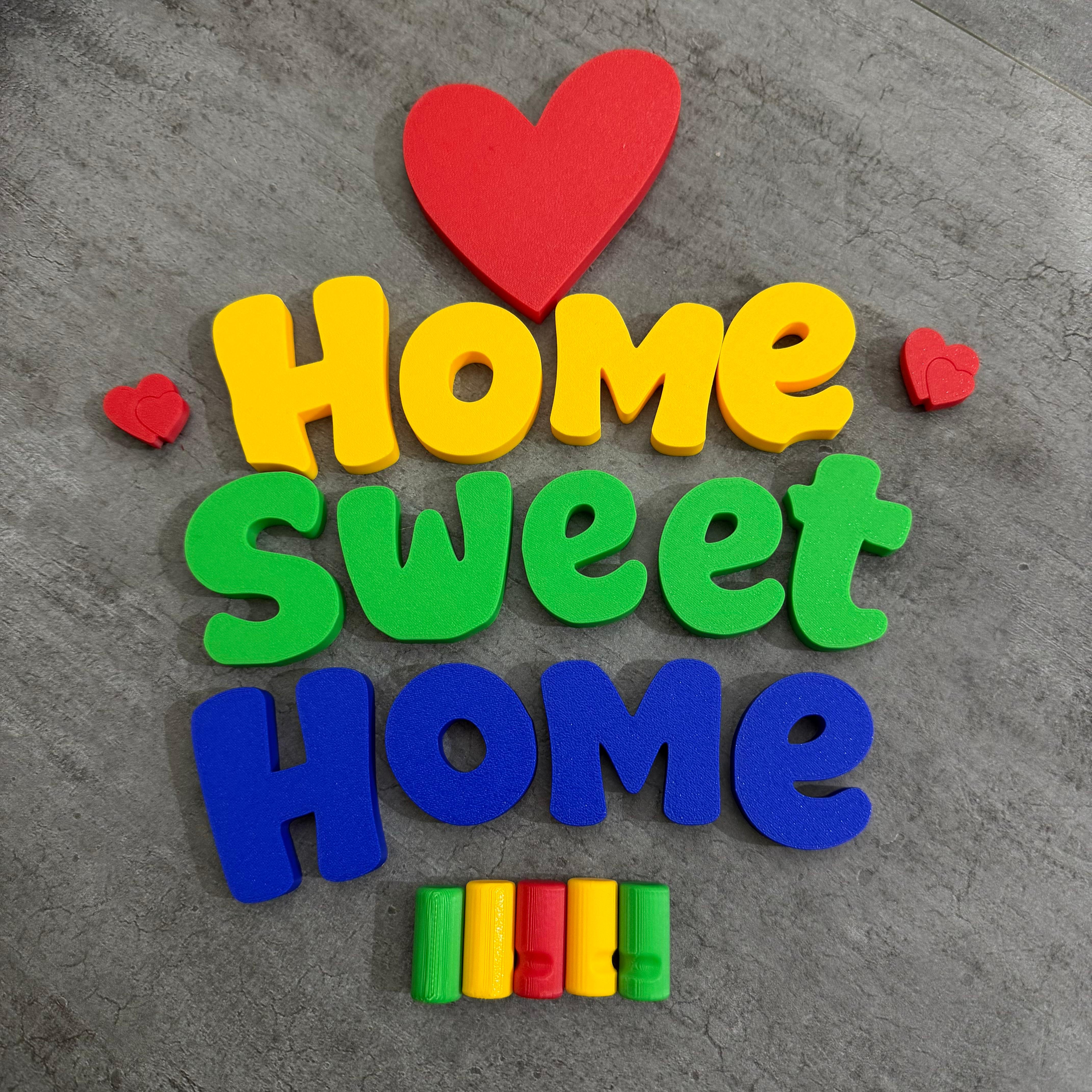 Home Sweet Home Duvar Anahtarlığı Çok Parçalı Dekoratif Anahtar Askısı