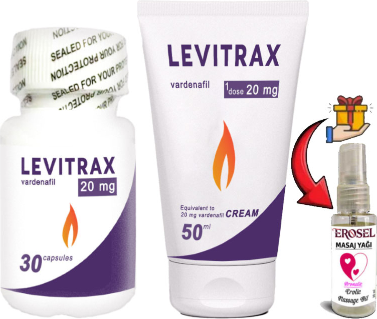 Naturalia :  30LU Levitrax Kapsül + 50 ml Levitrax Krem: Erkeklerin Performanslarına Özel Set + Hediye Erosel Masaj Yağı