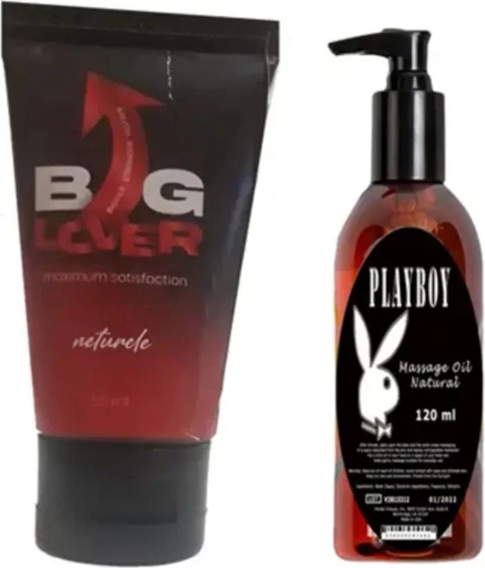Big Lover Erkeklere Özel 50 ml Jel + Playboy Masaj Yağ 120 ml