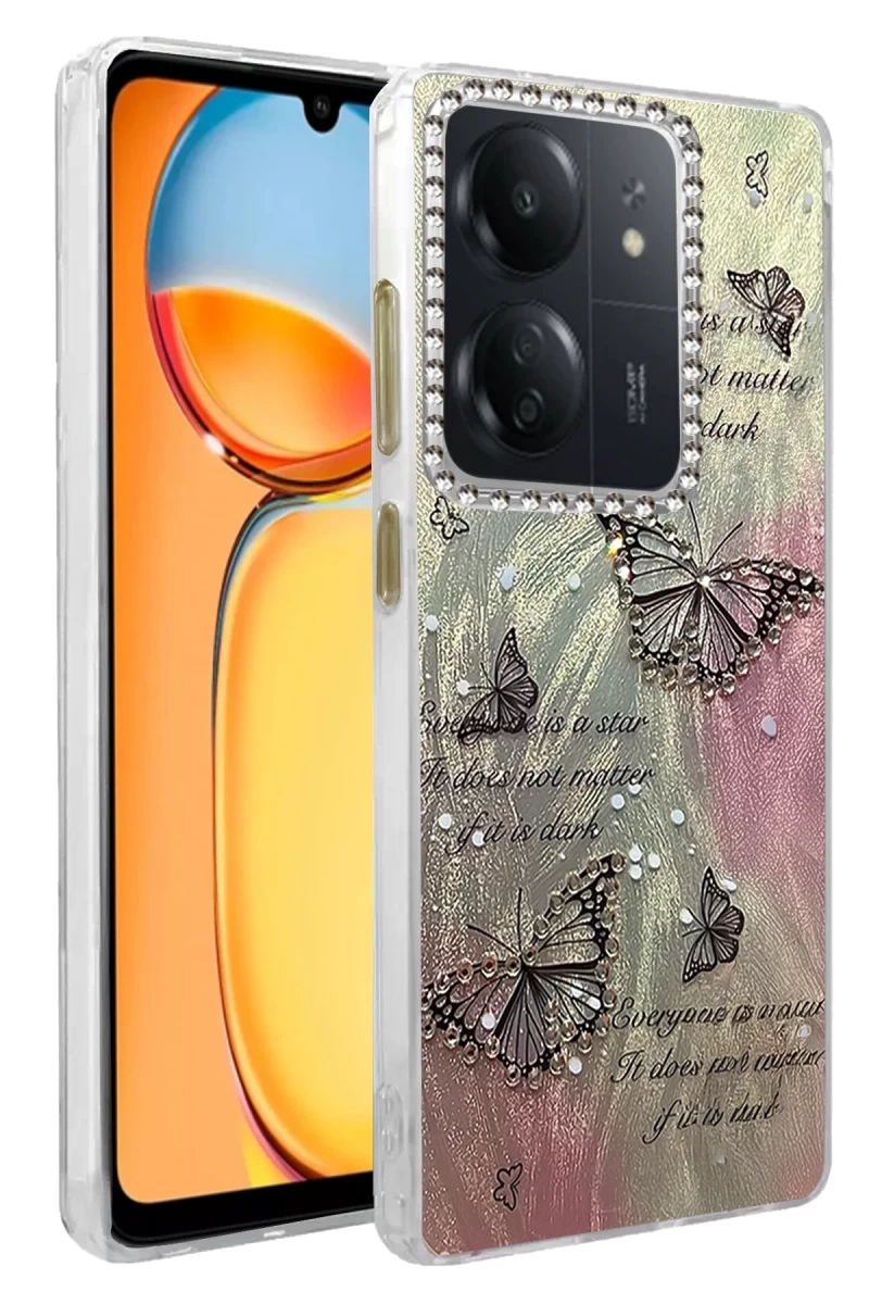 Xiaomi Redmi 13C Uyumlu Kılıf Blade Aynalı Desenli Kapak - Desen 6