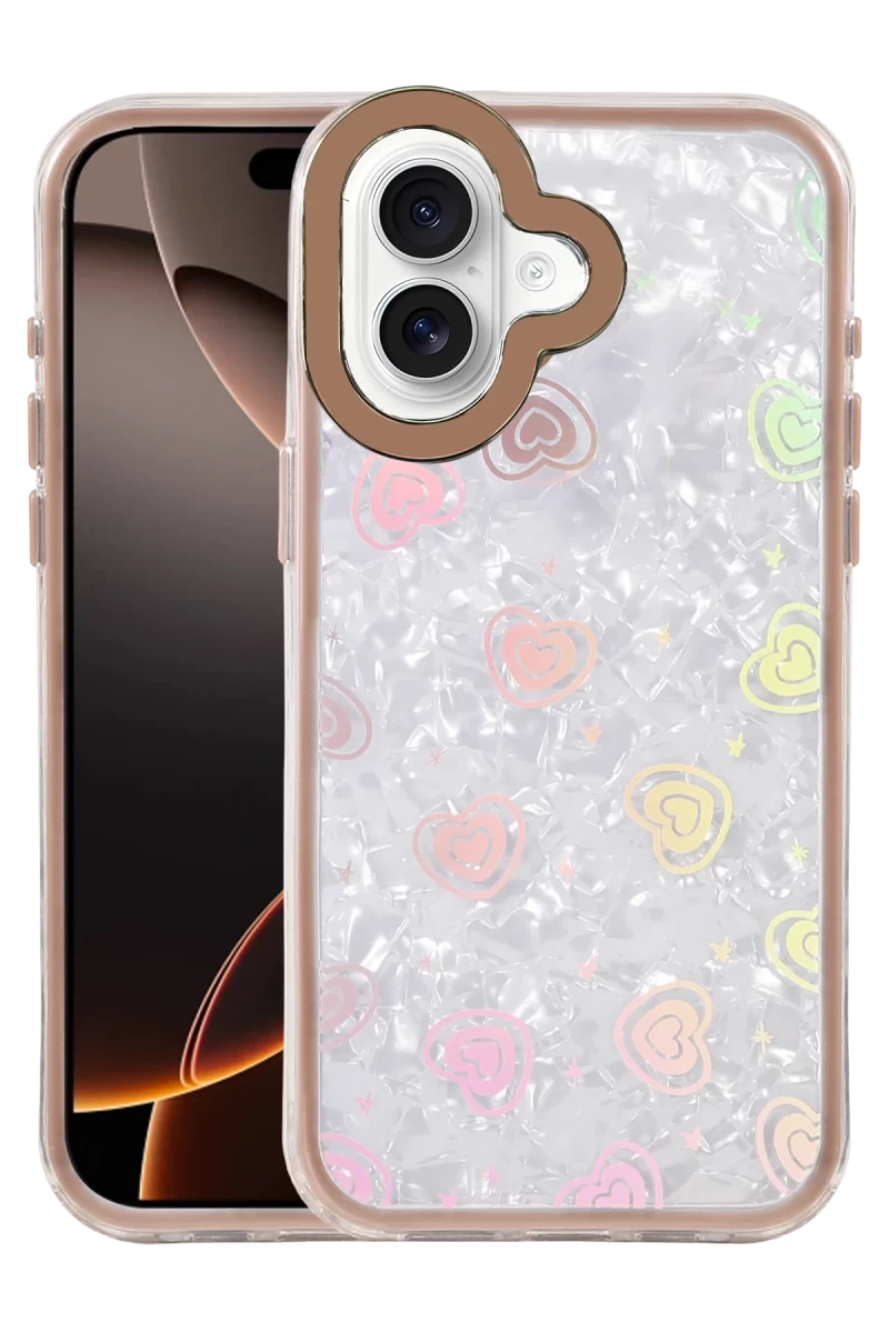 Apple iPhone 16 Uyumlu Lumi Desenli Kapak - Çöl Titanyum