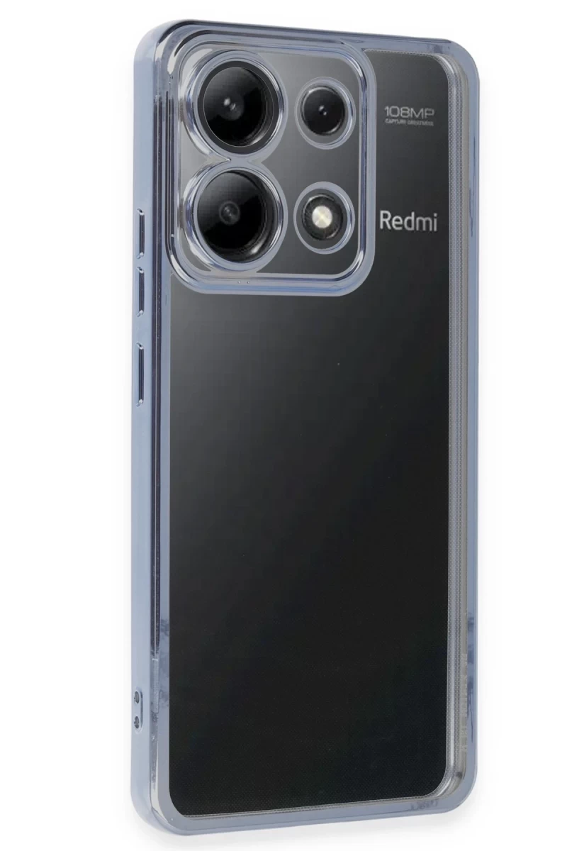 Xiaomi Poco X6 Uyumlu Kılıf Lensli Silikon - Açık Mavi