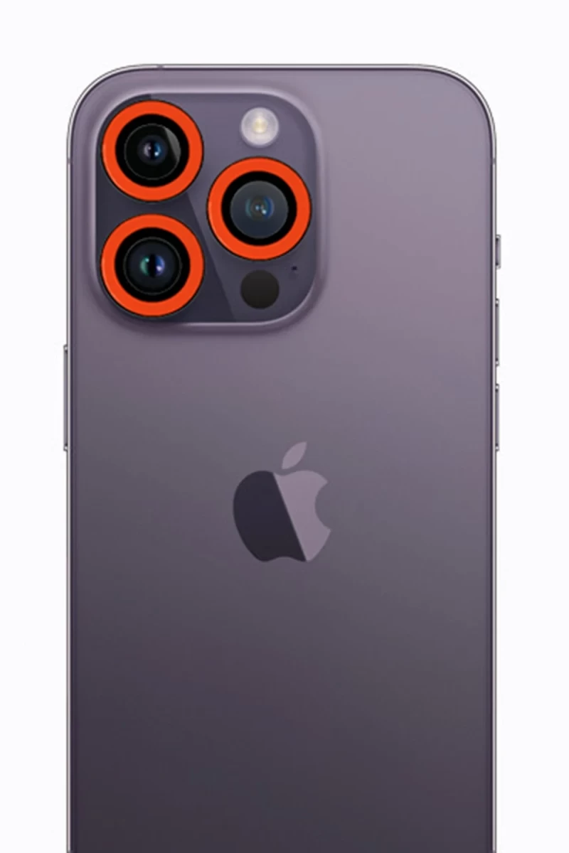 Apple iPhone 12 Pro Uyumlu Neon Fosforlu Kamera Lens - Turuncu