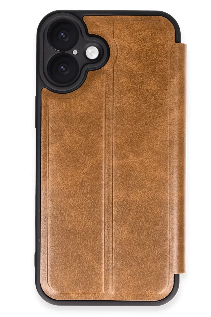 Apple iPhone 16 Plus Uyumlu Kılıf Flip Cover - Taba