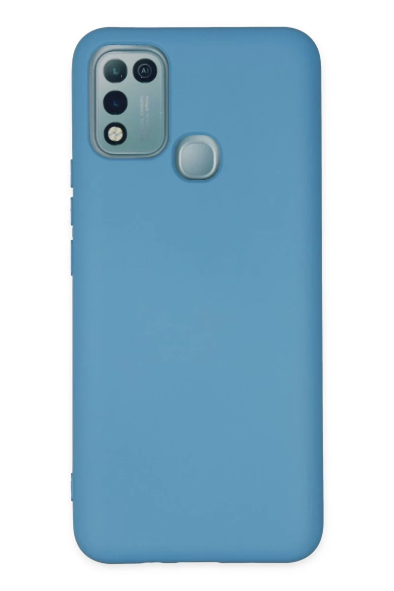 İnfinix Hot 10 Play Uyumlu Kılıf Nano içi Kadife Silikon - Mavi