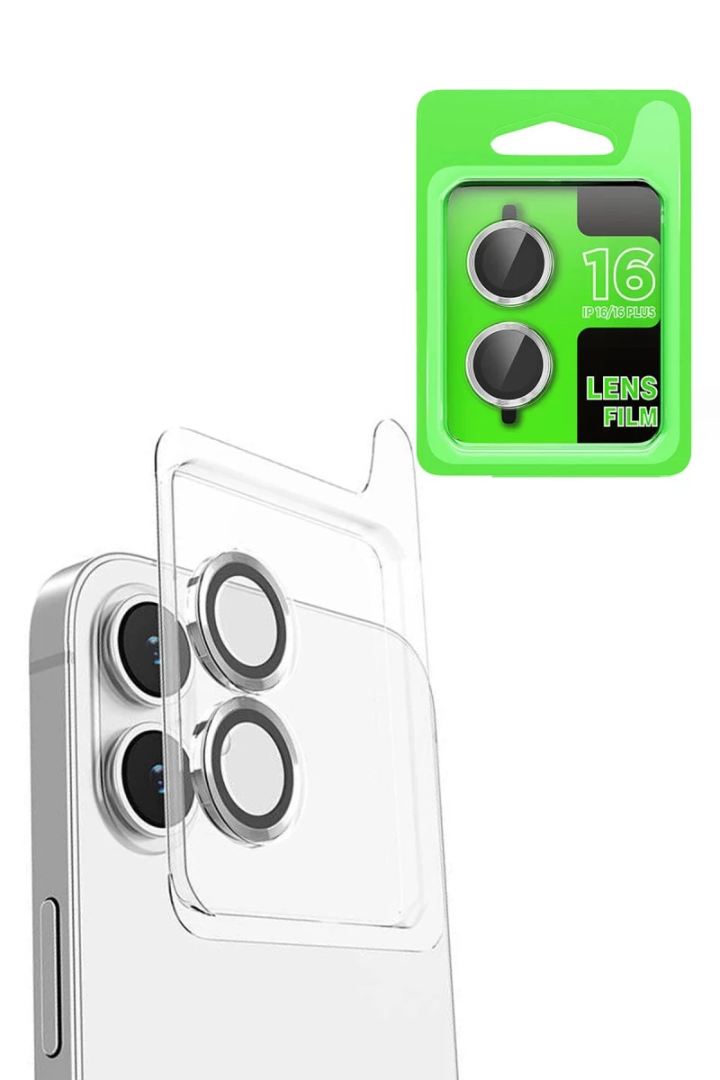 Apple iPhone 16 Uyumlu Raze Metal Kamera Lens - Beyaz