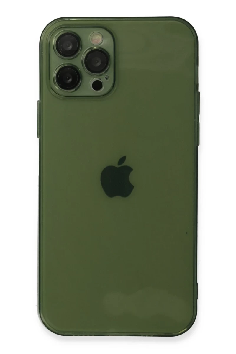 Apple iPhone 12 Pro Max Uyumlu Kılıf Fly Lens Silikon - Yeşil