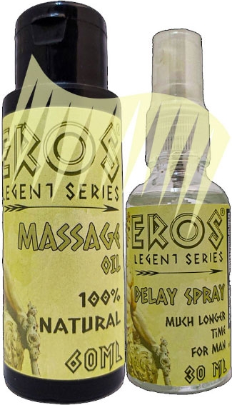 Eros Legent 60 ml Masaj Yağı + 30 ml Erkeklere Özel Sprey