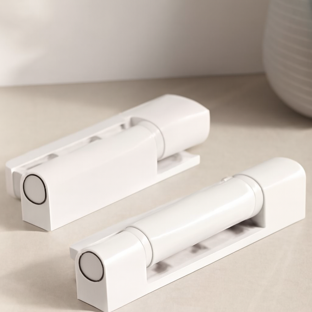 95 mm PVC Kapı Düz Menteşe (Beyaz/Metal)