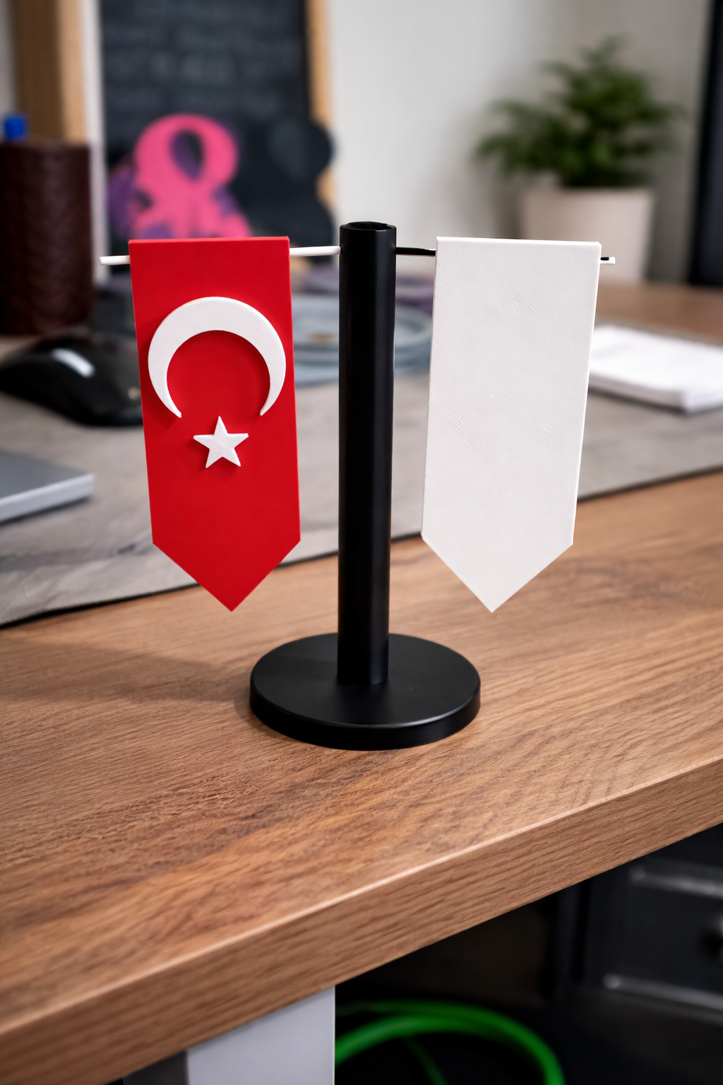 Masaüstü Standlı Türk Bayrağı Dekoru Ofis ve Masa Süsü