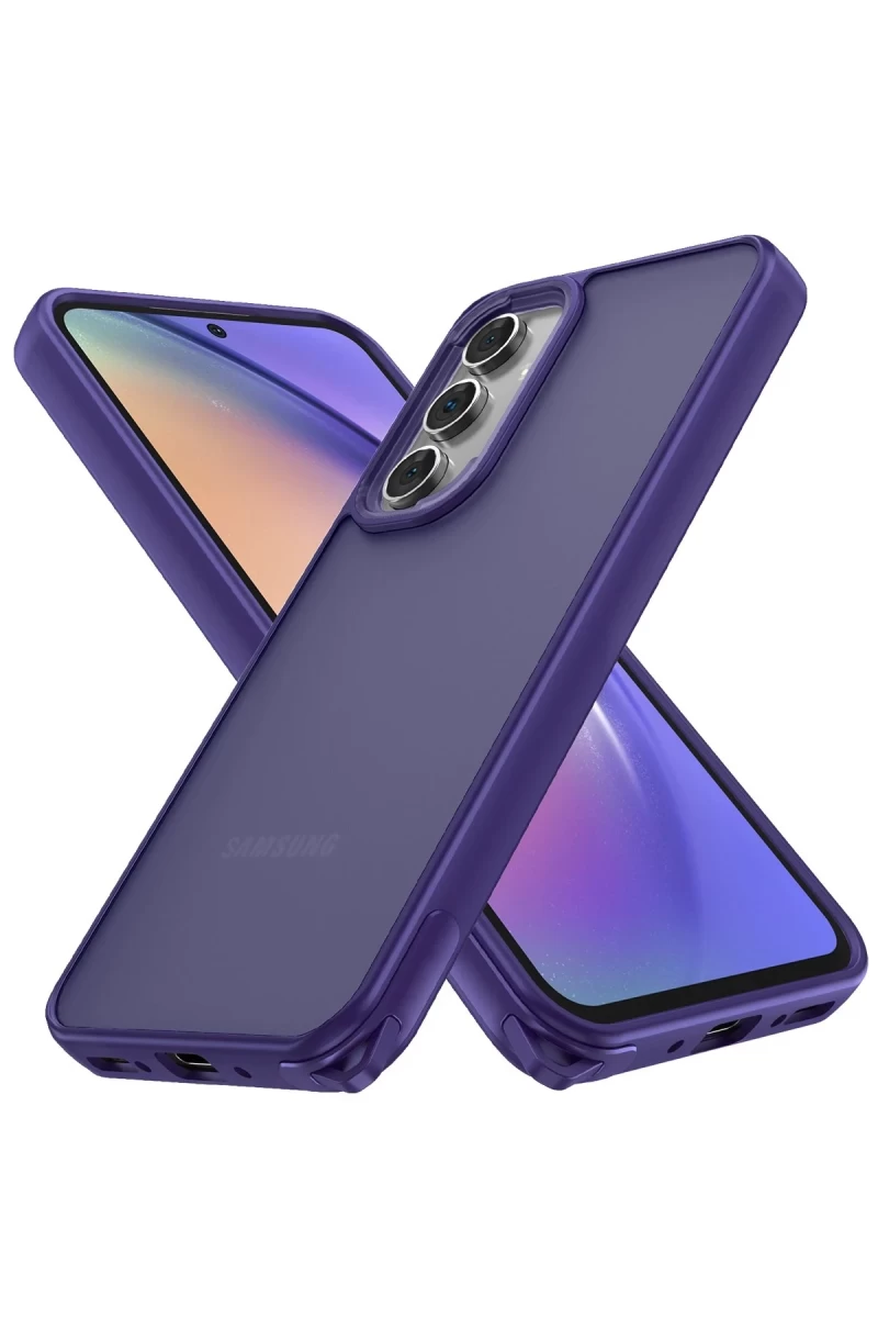 Samsung Galaxy A14 4G Uyumlu Kılıf Elegant Kapak - Derin Mor