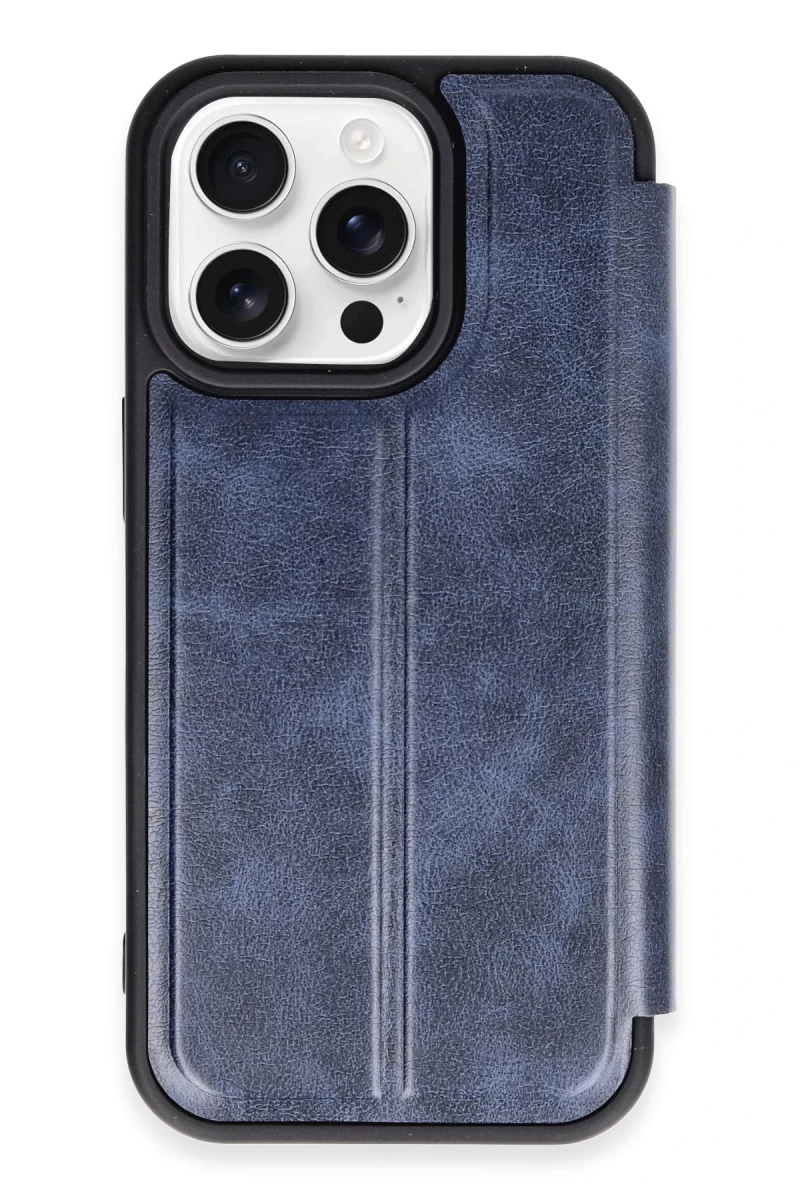 Apple iPhone 14 Pro Max Uyumlu Kılıf Flip Cover - Lacivert