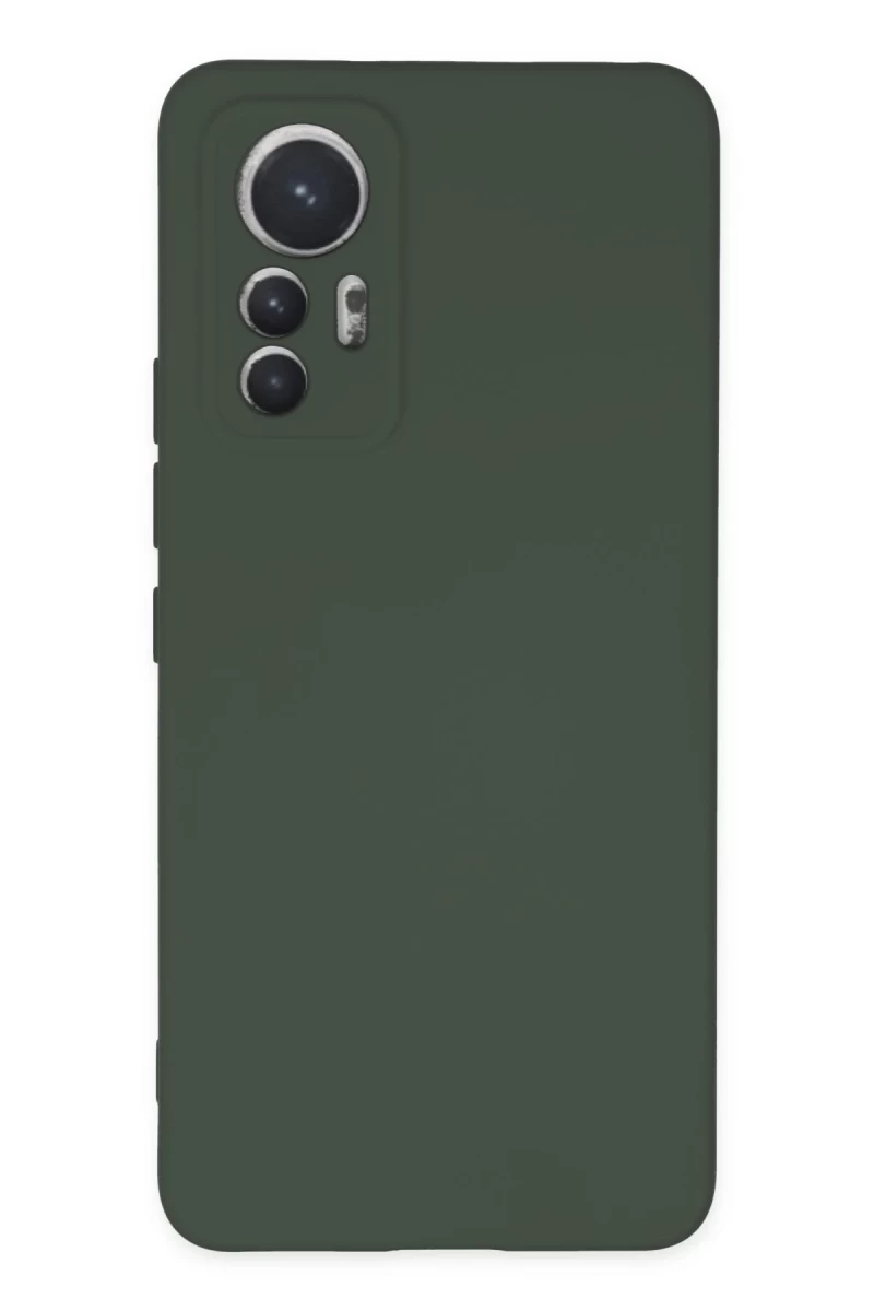 Xiaomi Mi 12 Lite Uyumlu Kılıf Nano içi Kadife Silikon - Koyu Yeşil