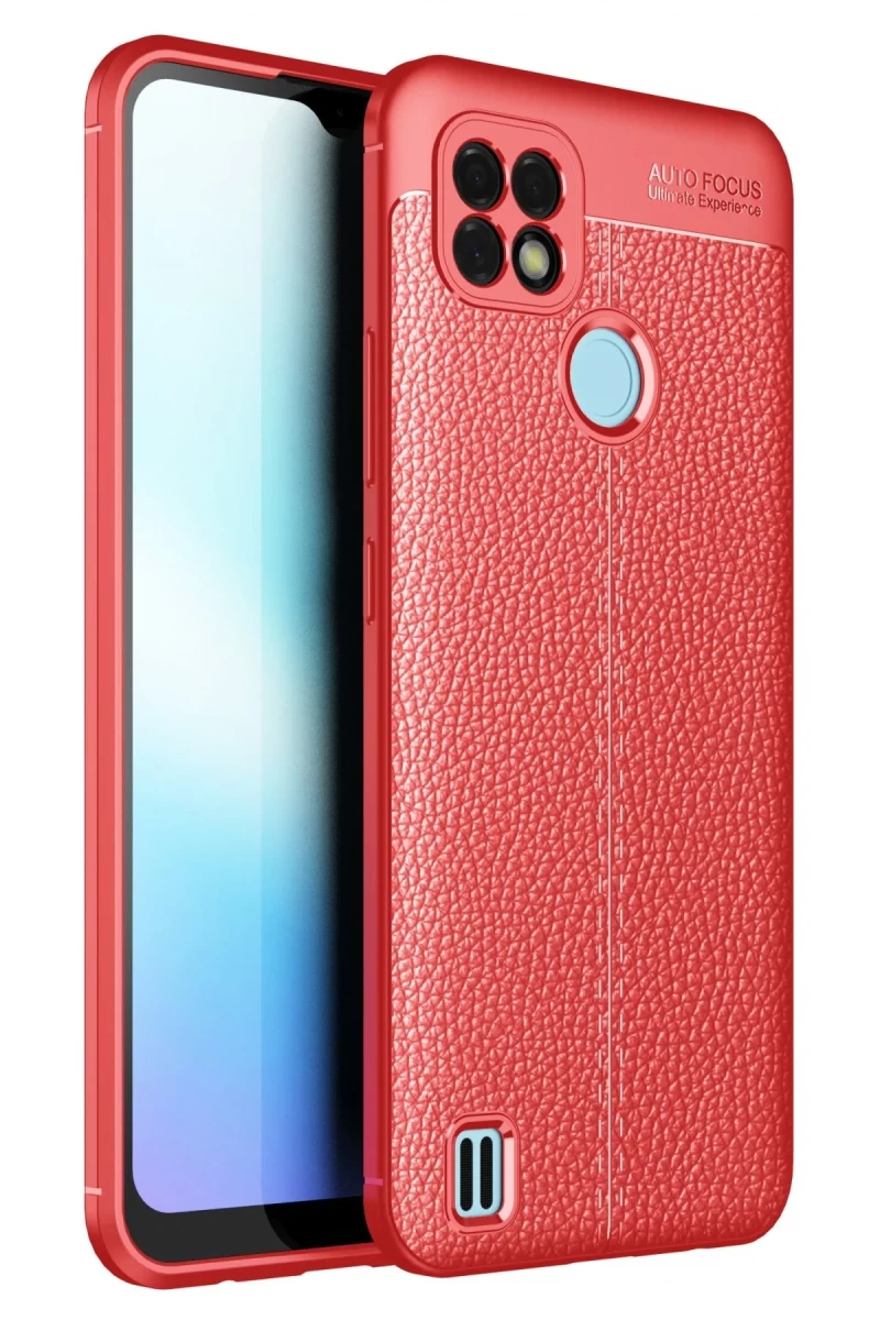 Realme C25 Uyumlu Kılıf Auto Focus Kapak - Kırmızı