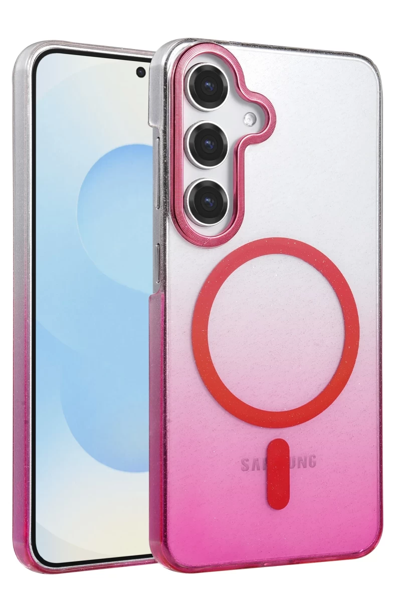 Samsung Galaxy S23 FE Uyumlu Glossy Magsafe Kapak - Pembe