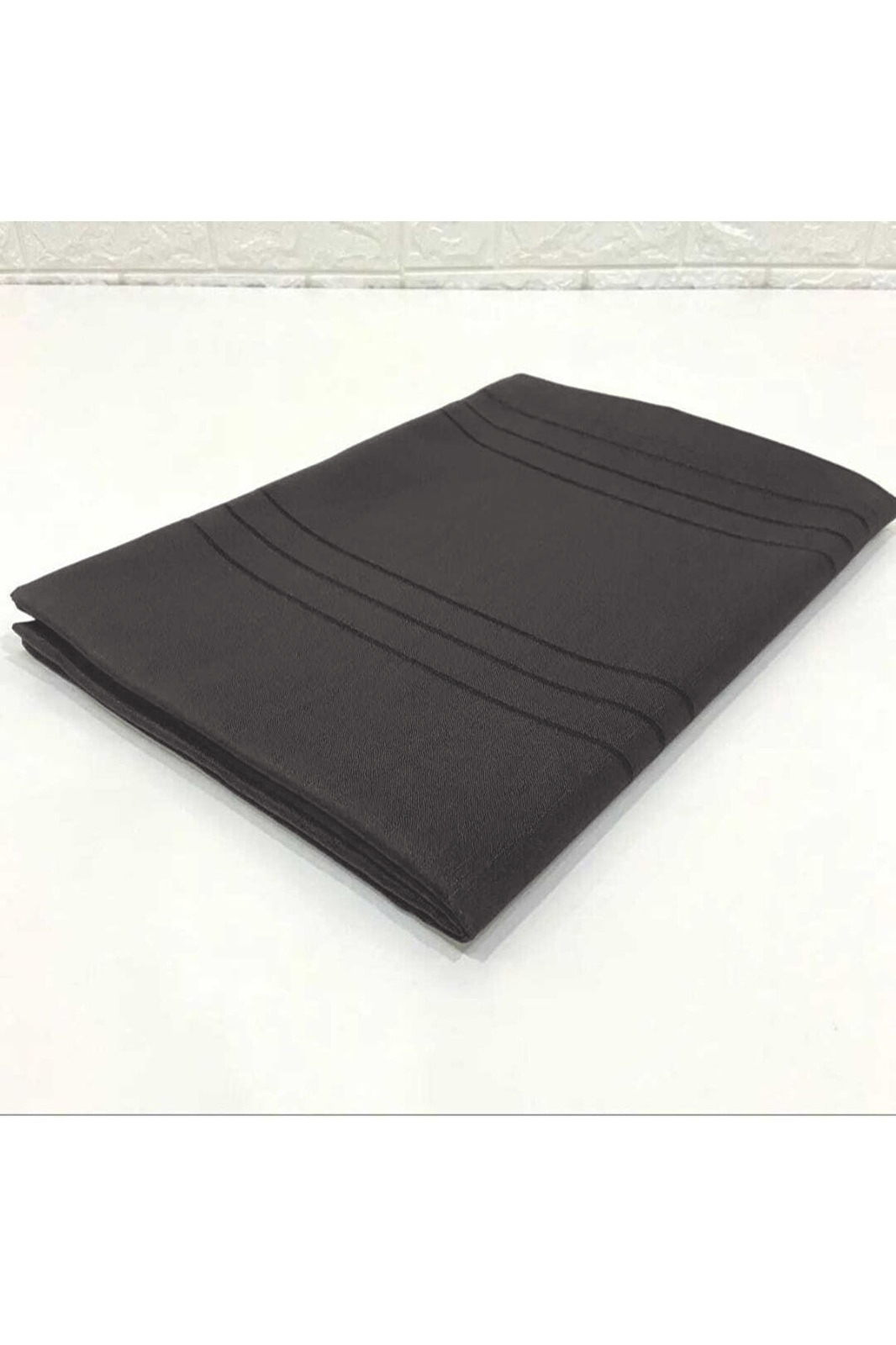 Çizgili Tek Masa Örtüsü Colber 160x260cm Füme