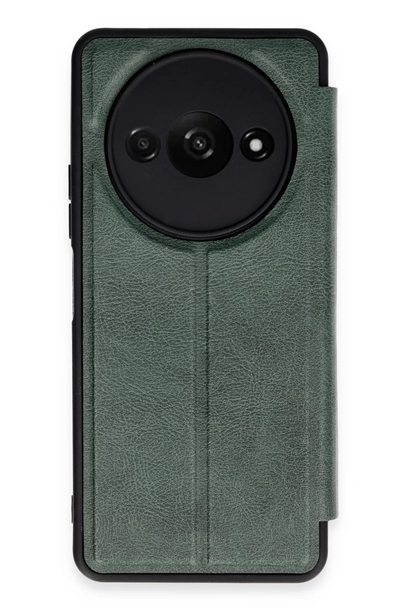 Xiaomi Redmi A3 4G Uyumlu Kılıf Flip Cover - Koyu Yeşil