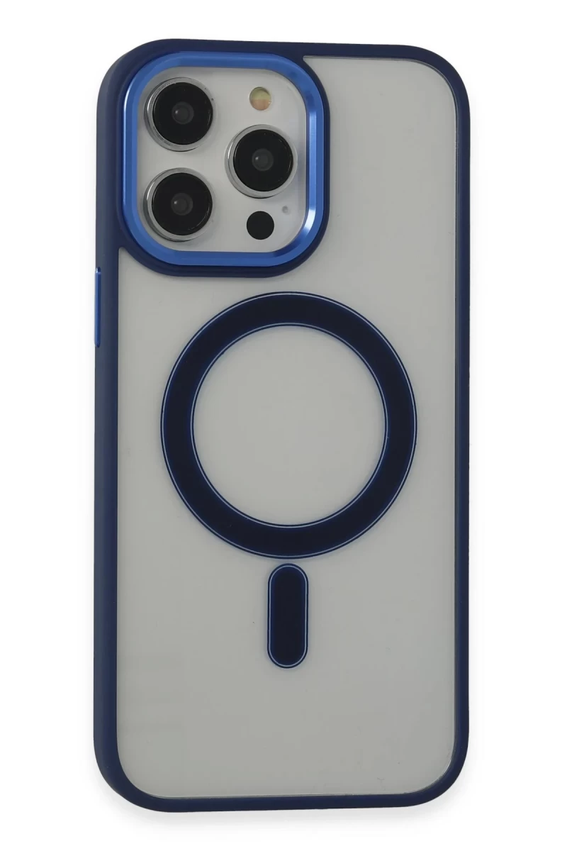 Apple iPhone 14 Pro Uyumlu Kılıf Room Magneticsafe Silikon - Lacivert