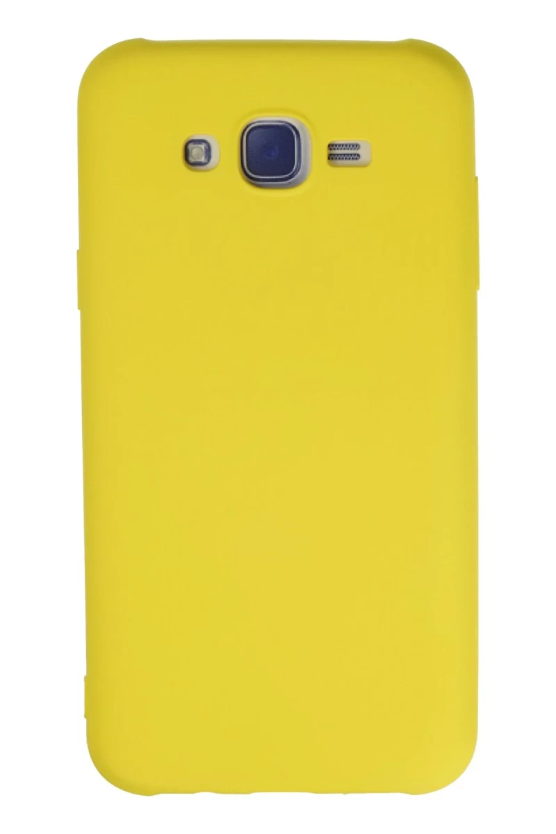 Samsung Galaxy J7 Uyumlu Kılıf Nano içi Kadife Silikon - Sarı