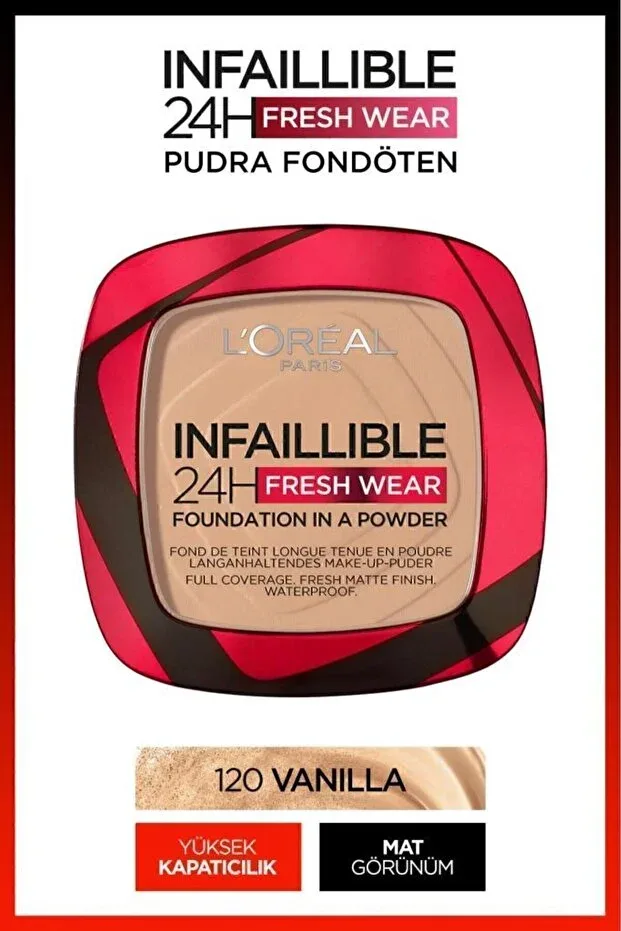 L'Oreal 24H Fresh Wear Powder 9 gr - 120 Vanilla
