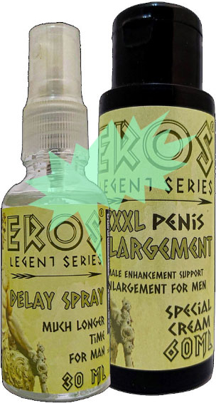 Eros Legent Erkeklere Stop Sprey 30 ml  + Erkeklere 60ML Boyutlandırıcı Şekillendirici Krem