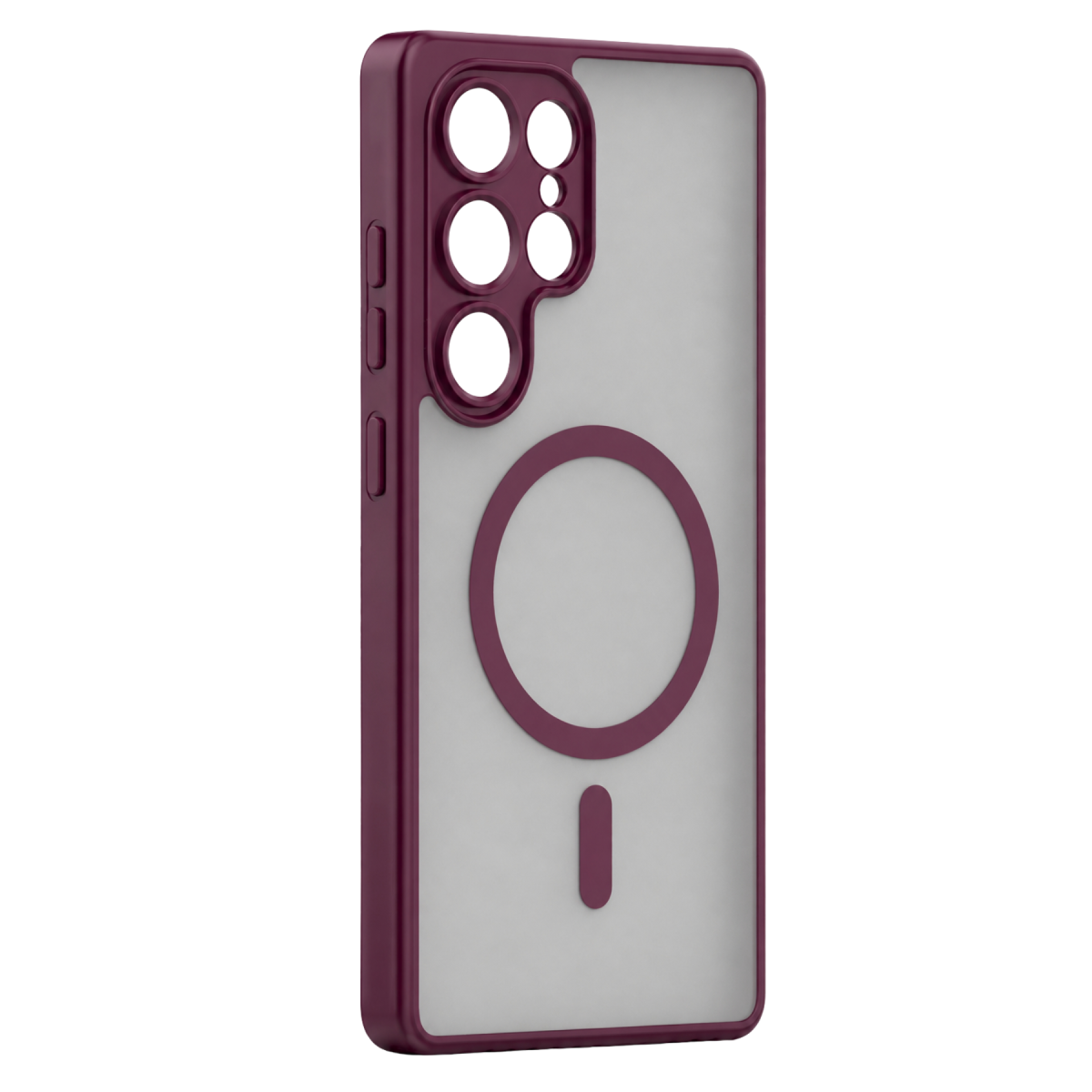 Samsung Galaxy S24 Ultra Loji Magsafe Kapak - Bordo