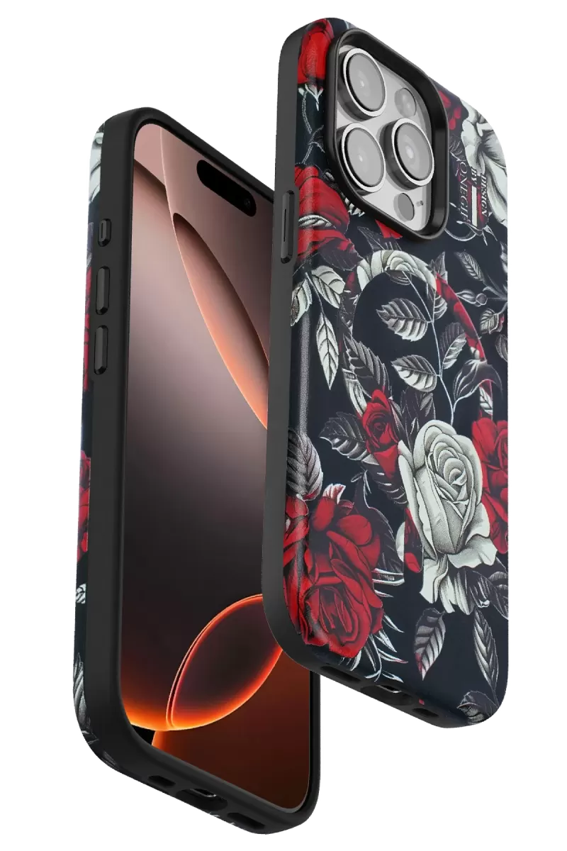 Onegif Apple iPhone 15 Pro Max Uyumlu Flower Series Magsafe Kapak - Siyah