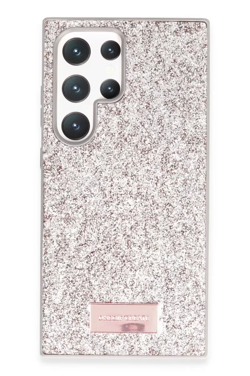 Onegif Samsung Galaxy S23 Ultra Uyumlu Bright Simli Kapak - Gold