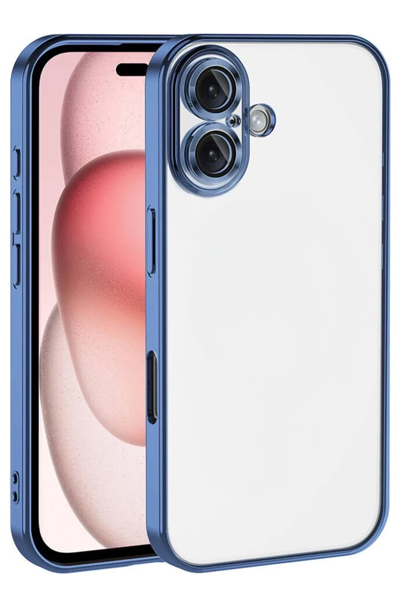 Apple iPhone 17 Uyumlu Lensli Silikon - Açık Mavi