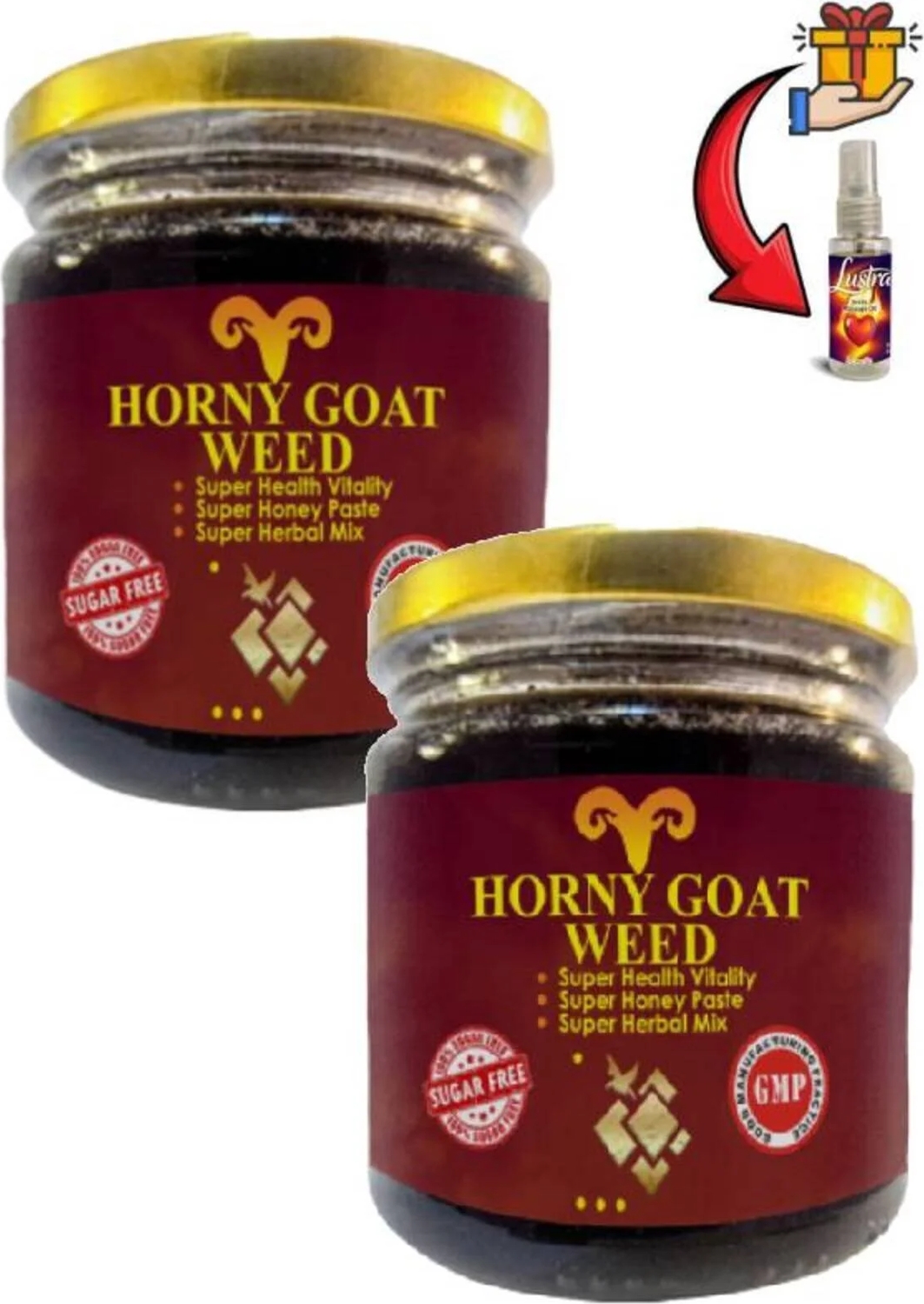 Horny Goat Weed Erkeklere Çok Özel 240 gr x 2 Ad+Lustra Erotikmasaj Yağı