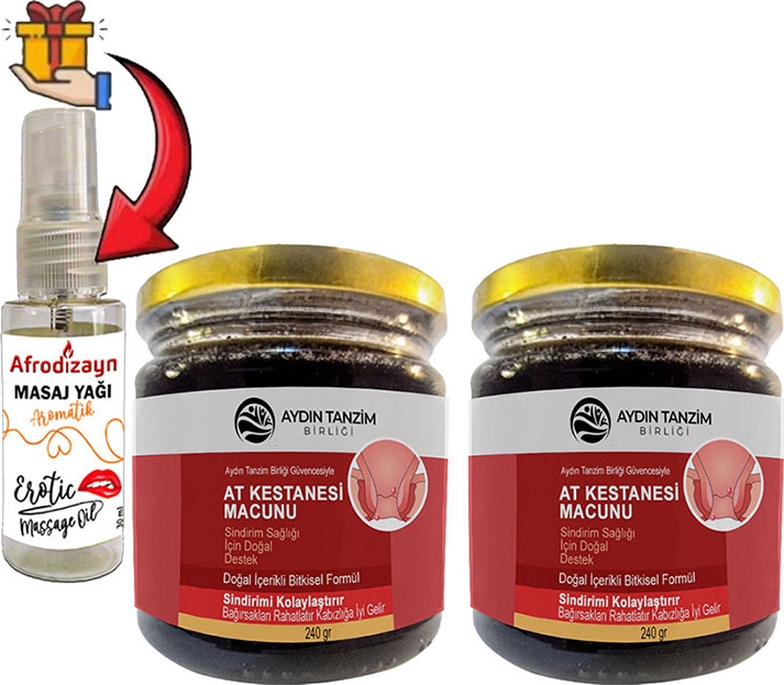 Atkestanesi Macunu 2 Kutu Aydın Tanzim Birliğinden 240 gr Macun + Çörek Otu Masaj Yağı 30 ml