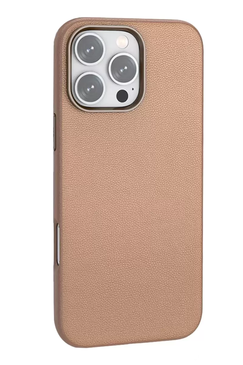 Joko Apple iPhone 16 Pro Uyumlu Wonder Deri Magsafe Kapak - Bronz